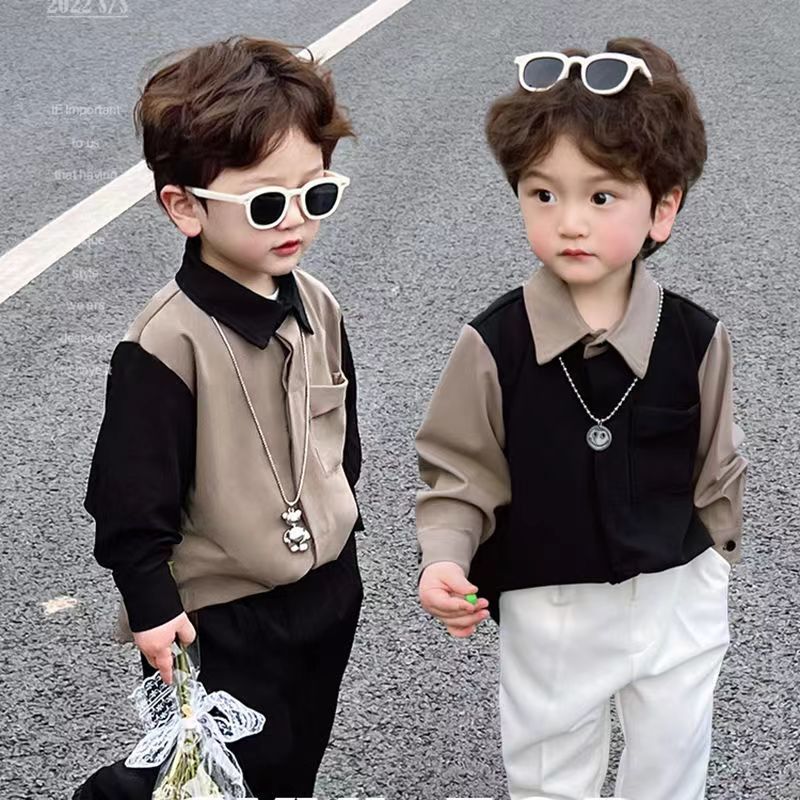 儿童衬衣男童衬衫长袖春秋装