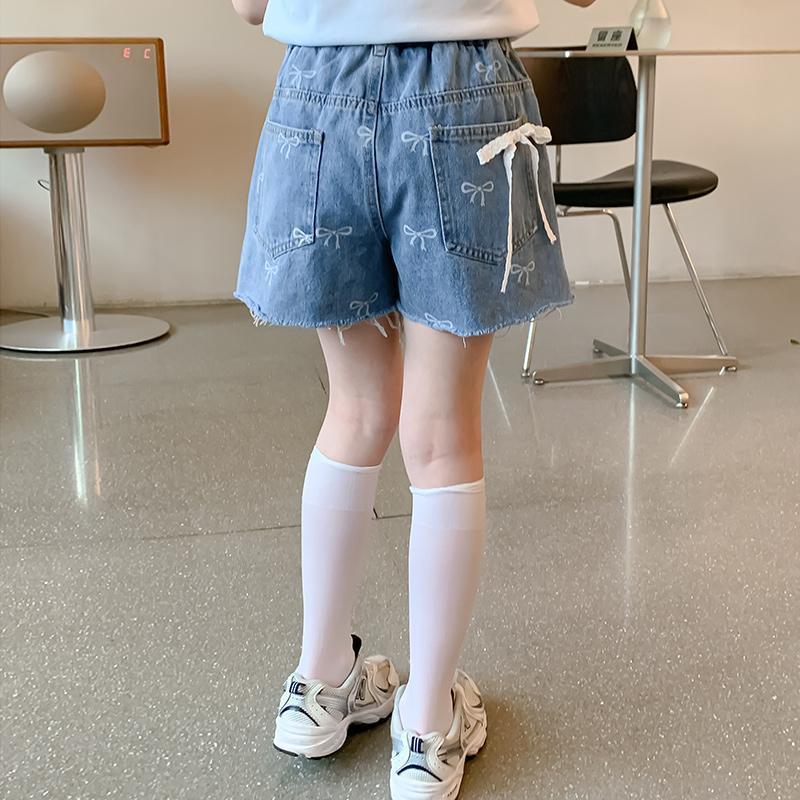 女童牛仔短裤夏装2025新款洋气儿童夏季薄款小女孩休闲裤宽松裤子