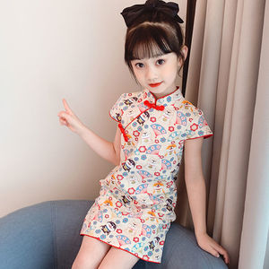 儿童连衣裙2023夏装新款女童旗袍民族汉服中国风女孩公主洋气裙子