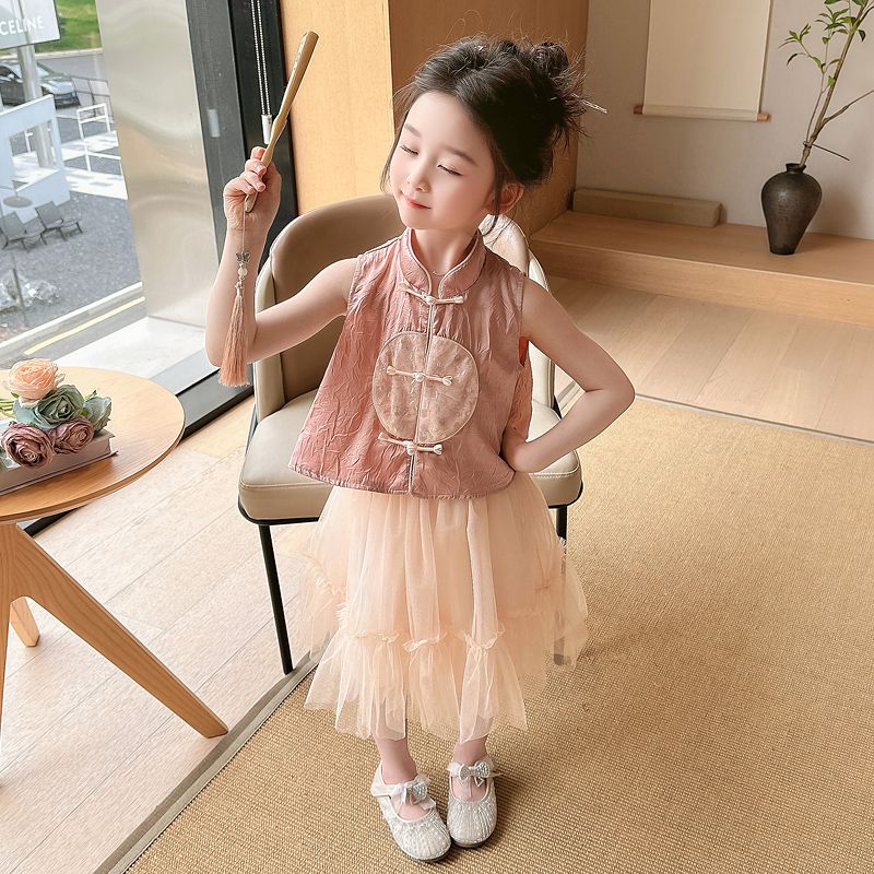 女童套装夏装2025新款宝宝周岁礼服国风汉服裙子连衣裙儿童公主裙