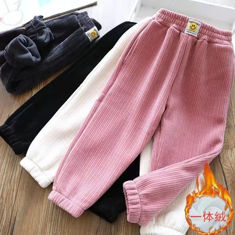 童装女童裤子秋冬季加绒加厚外穿