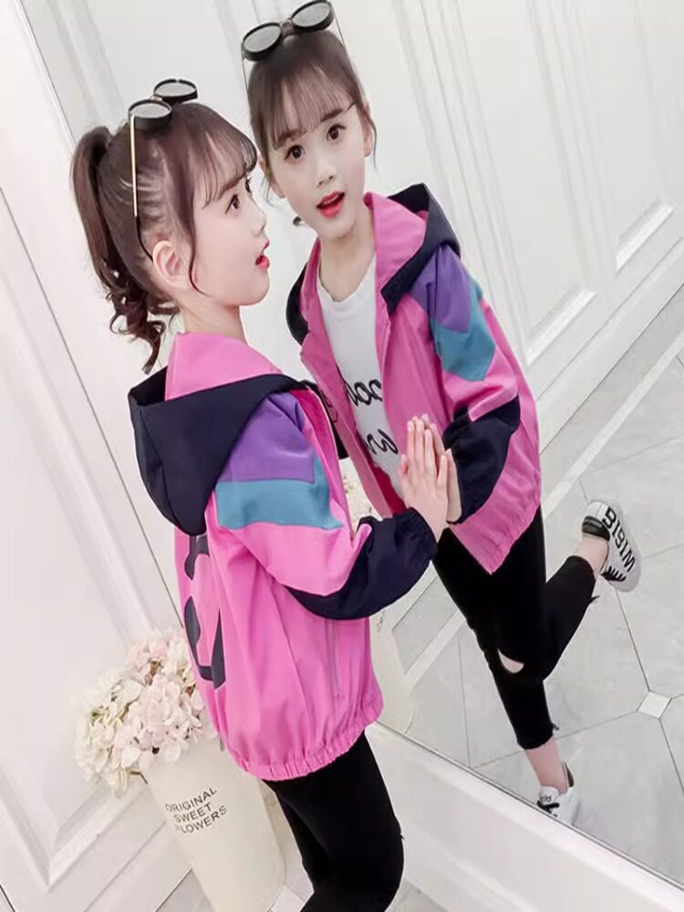 여아 재킷 2024 봄 신한식 아동복 인터넷 연예인 중대형 아동 봄 가을 재킷 유행 패션 아동복