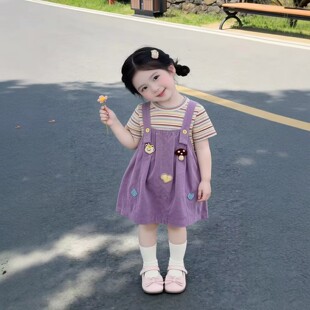 女童连衣裙夏季2026新款儿童卡通背带裙清新女宝宝小童公主裙子
