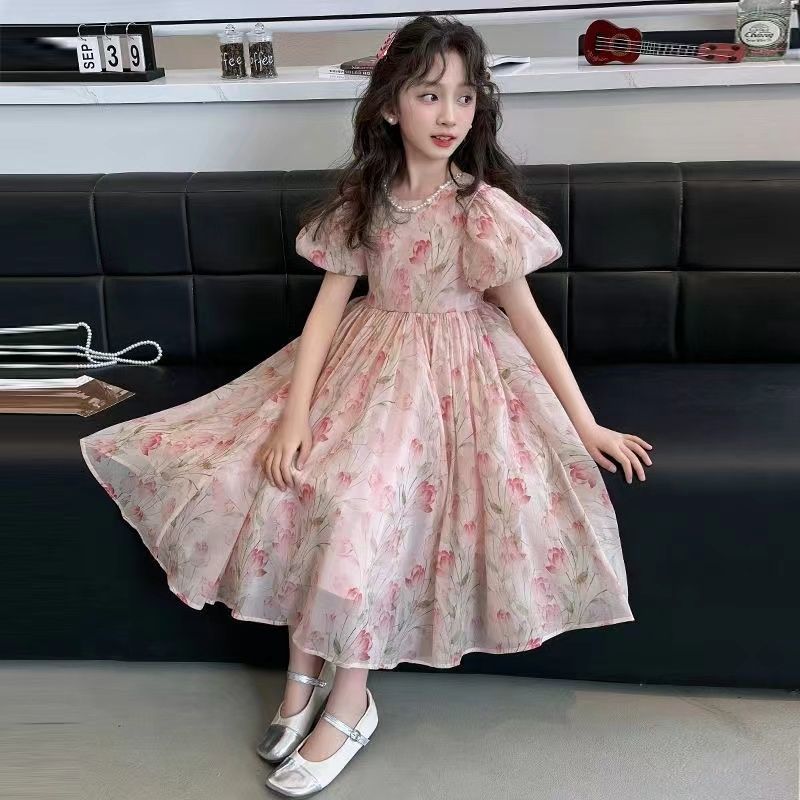 女童夏季连衣裙夏装碎花公主裙子