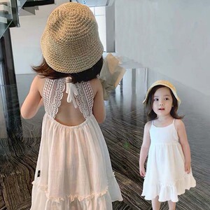 女童连衣裙夏装儿童沙滩裙子2023新款洋气夏季公主裙女宝宝吊带裙