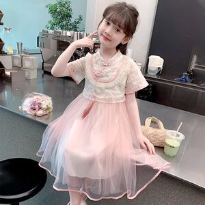 女童汉服连衣裙夏装2025新款儿童洋气中国风夏季女孩短袖公主裙子