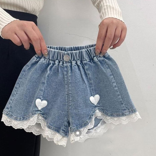 女童牛仔短裤夏季百搭薄外穿洋气