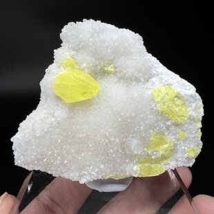 自然硫Sulfur +方解石 精品天然矿物晶体矿物标本原石矿石宝石