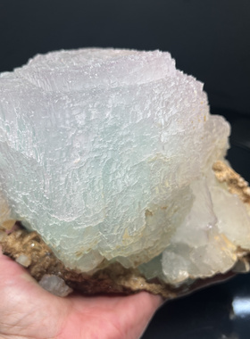 大晶体矩阵绿芯萤石Fluorite +水晶 精品矿物晶体 矿物标本 原石