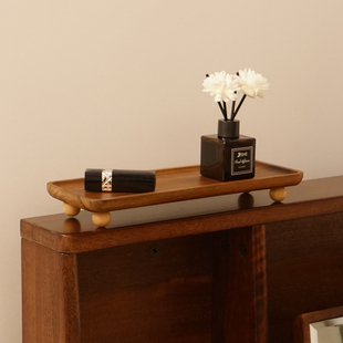 实木香薰托盘中古风高脚香水蜡烛饰品家居摆件浴室洗漱台托盘子