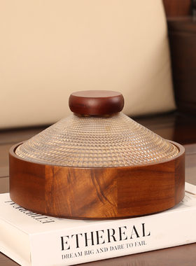 相思木干果盒客厅茶几家用零食坚果收纳盒新年乔迁果盘分格带盖