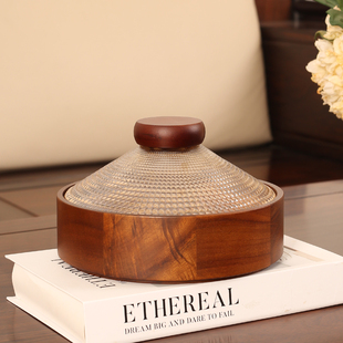 相思木干果盒客厅茶几家用零食坚果收纳盒新年乔迁果盘分格带盖