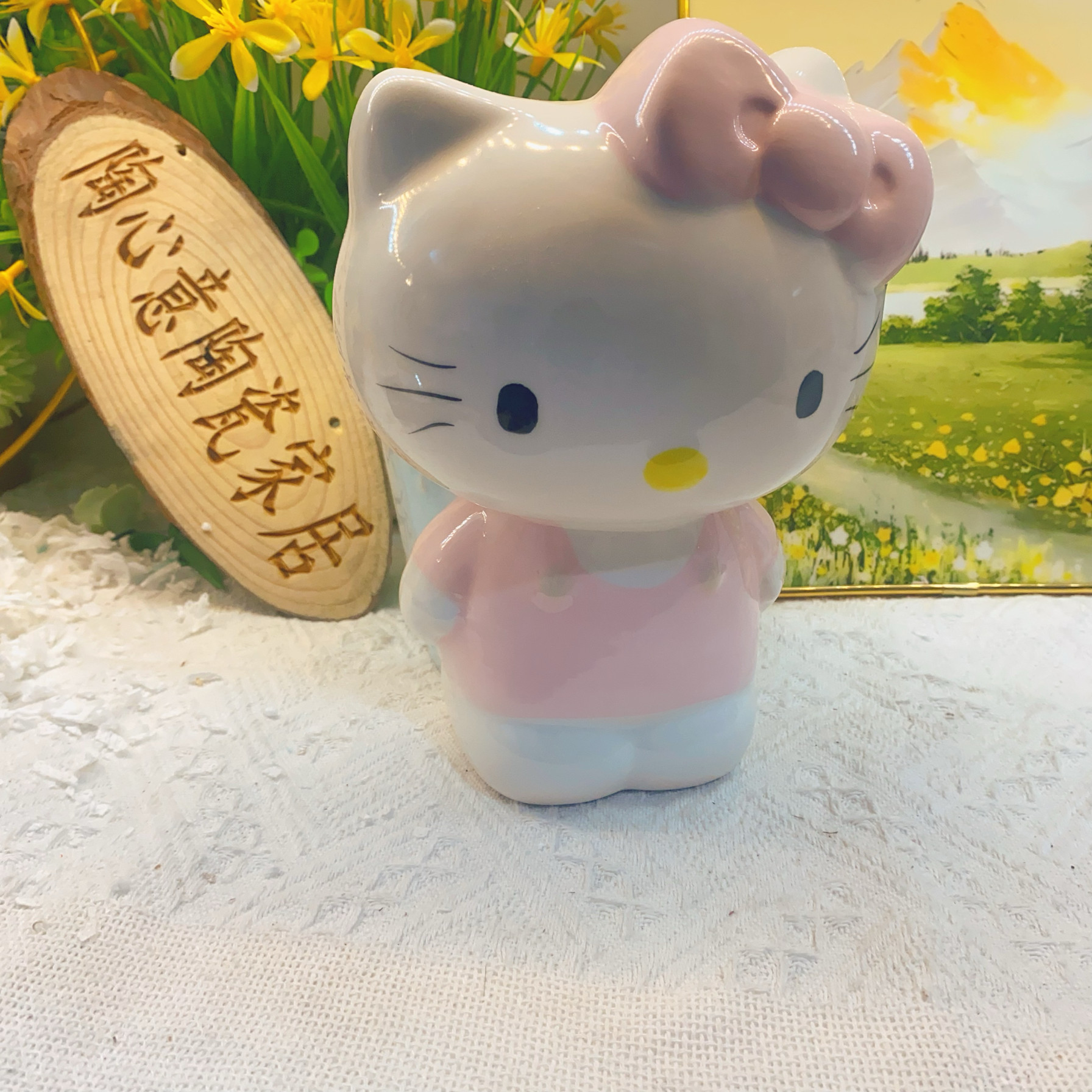 HelloKitty凯蒂猫桌面收纳陶瓷储蓄罐儿童生日礼物摆件家居装饰品