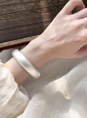 约53g足银999.9轮胎手镯古法素圈手镯带礼盒证书礼袋擦银布