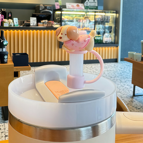 可爱小狗吸管防尘塞水杯配件