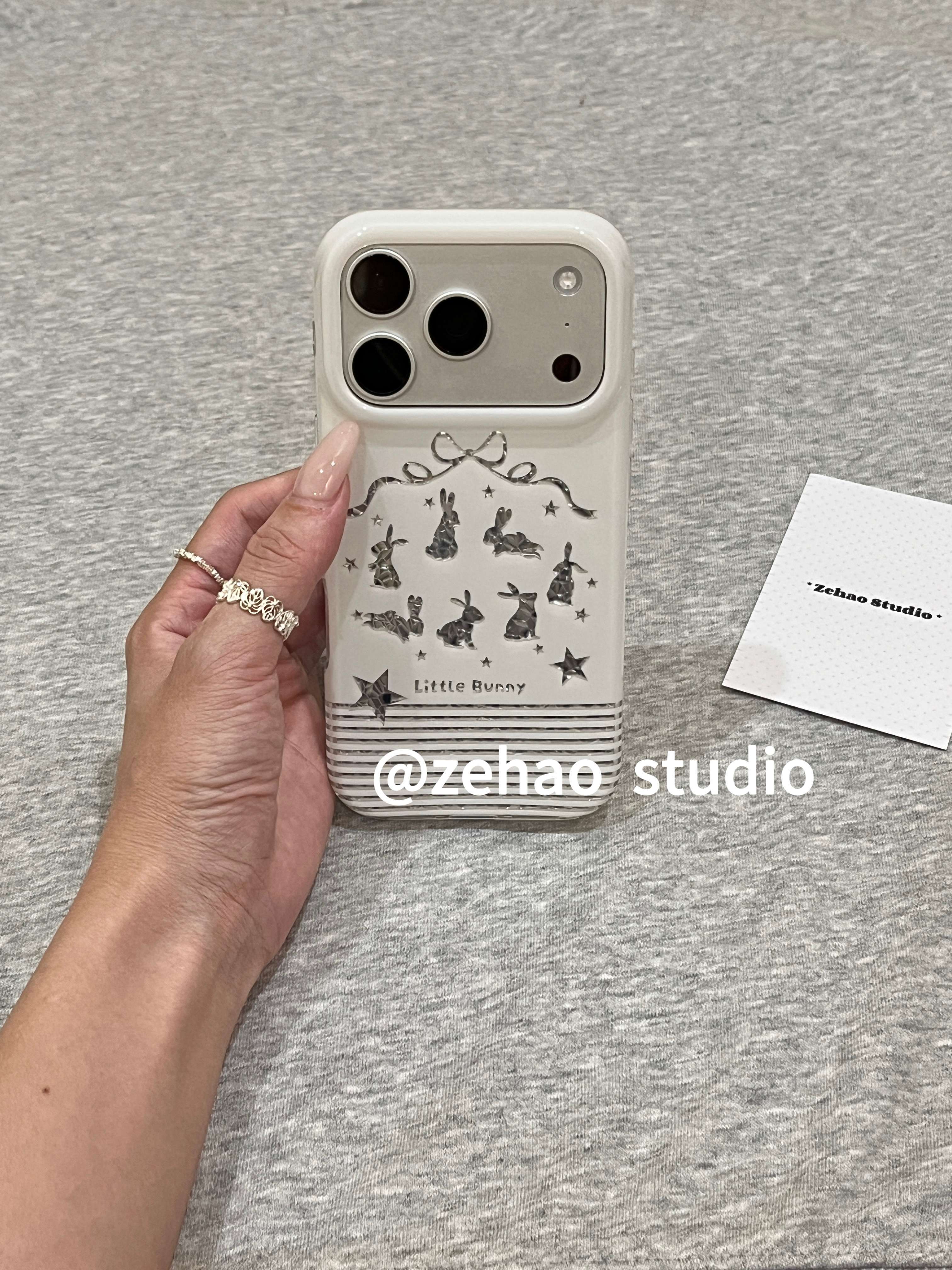 西多士ins闪钻条纹星星兔子适用苹果17pro双层iphone16亮面15防摔手机壳