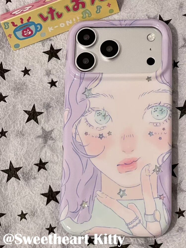 西多士ins古早紫色头发拽酷少女适用iphone17promax苹果16手机壳15可爱