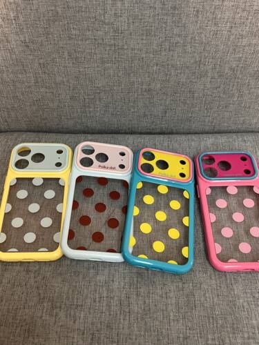 西多士满屏彩框大圆点适用于苹果iphone17pro手机壳简约苹果16pro保护套