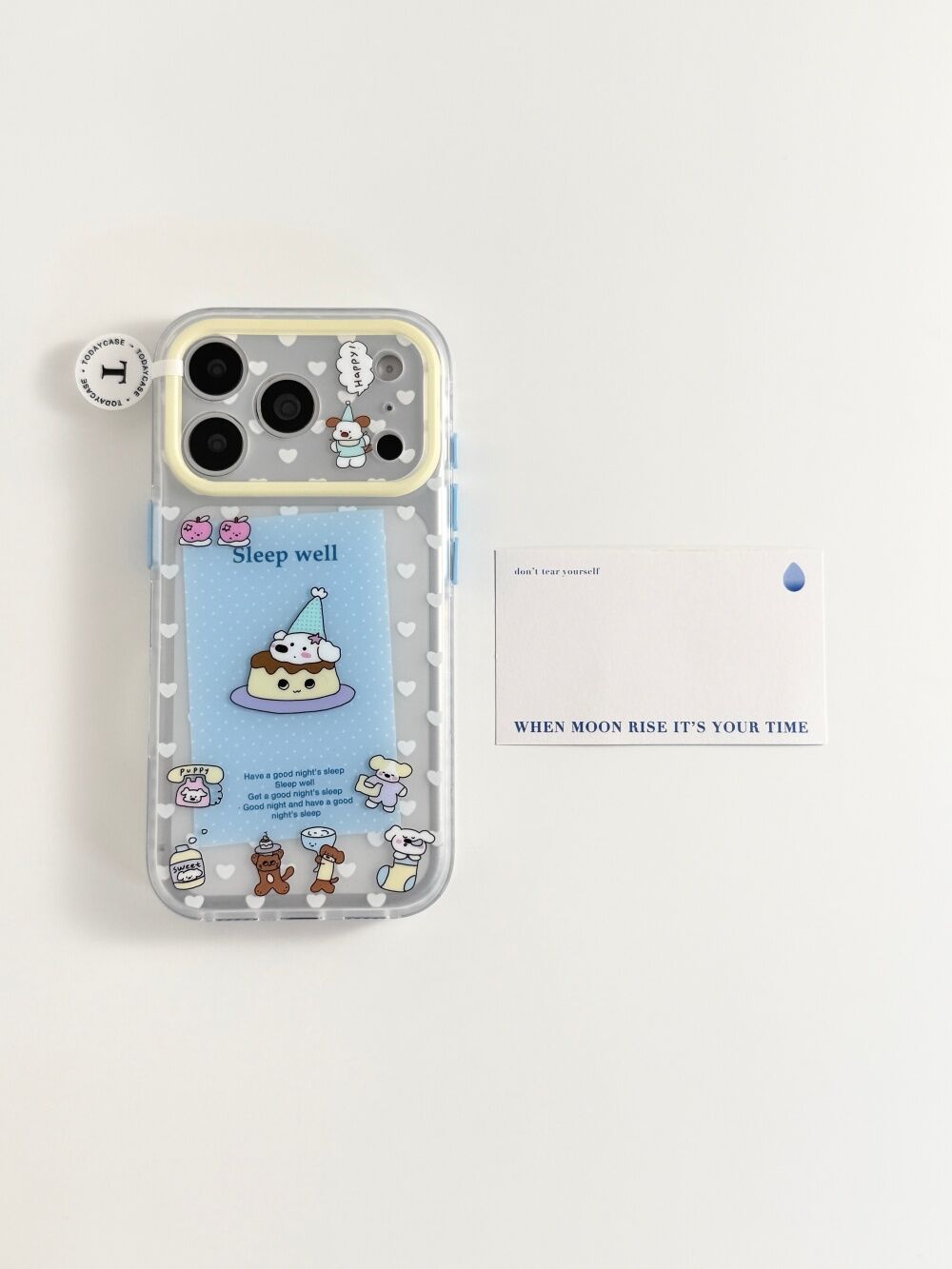 西多士可爱蓝色便签小狗布丁适用苹果17promax双层iPhone16磨砂15手机壳