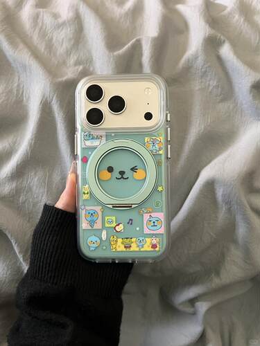 西多士韩风透蓝底酷儿插画适用14promax苹果16手机壳全包边女款iPhone17防摔保护套16promax个性iPhone15小众