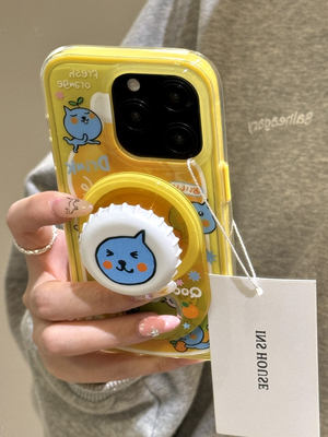 西多士卡通水滴酷儿橙汁开瓶器磁吸支架适用苹果16手机壳iPhone15/14/13