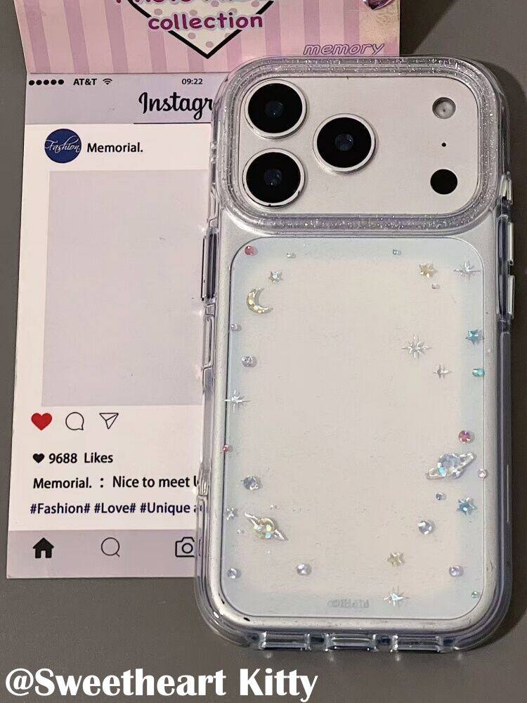 西多士ins镭射闪星月亮星球无字版适用iphone17promax苹果16手机壳15