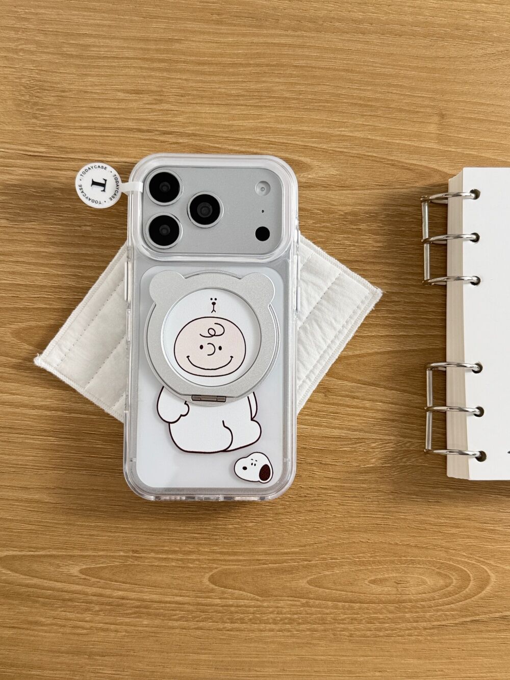 西多士360支点支架小熊头套查理适用苹果17透明iphone16可爱15手机硬壳