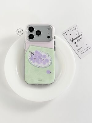 西多士韩系涂鸦盘子葡萄适用苹果17promax双层iphone16/15磨砂14手机壳