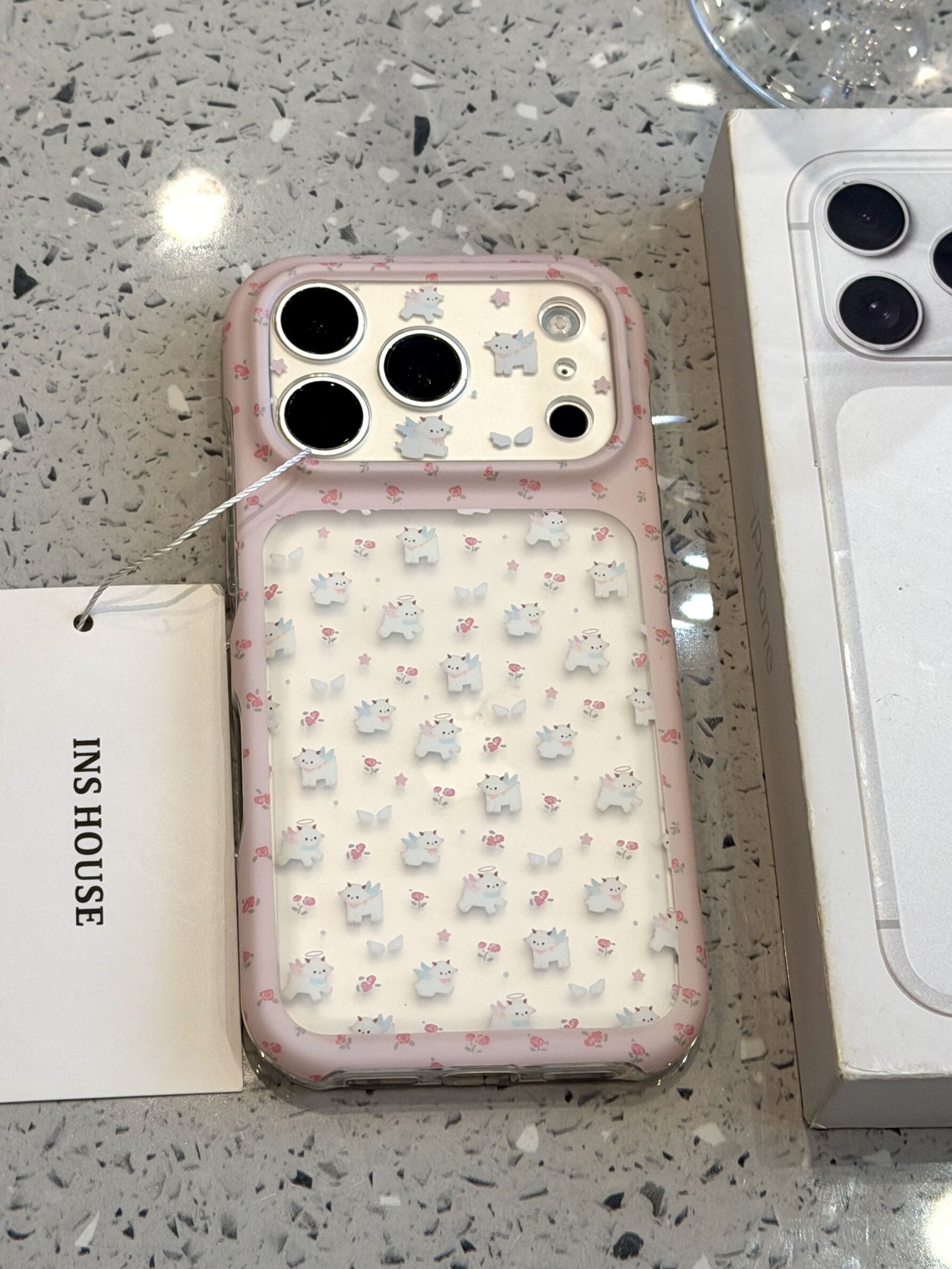 西多士适用于iphone18promax手机壳唯美治愈17pm碎花翅膀天使白色小猫16