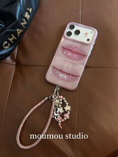 西多士古早亮晶晶星星嘴唇印适用于iPhone17promax手机壳苹果16pro女15
