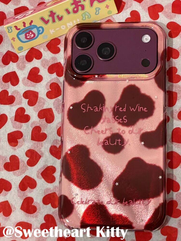 西多士ins镭射羽纱粉色斑纹英文适用iphone18promax苹果17手机壳16少女