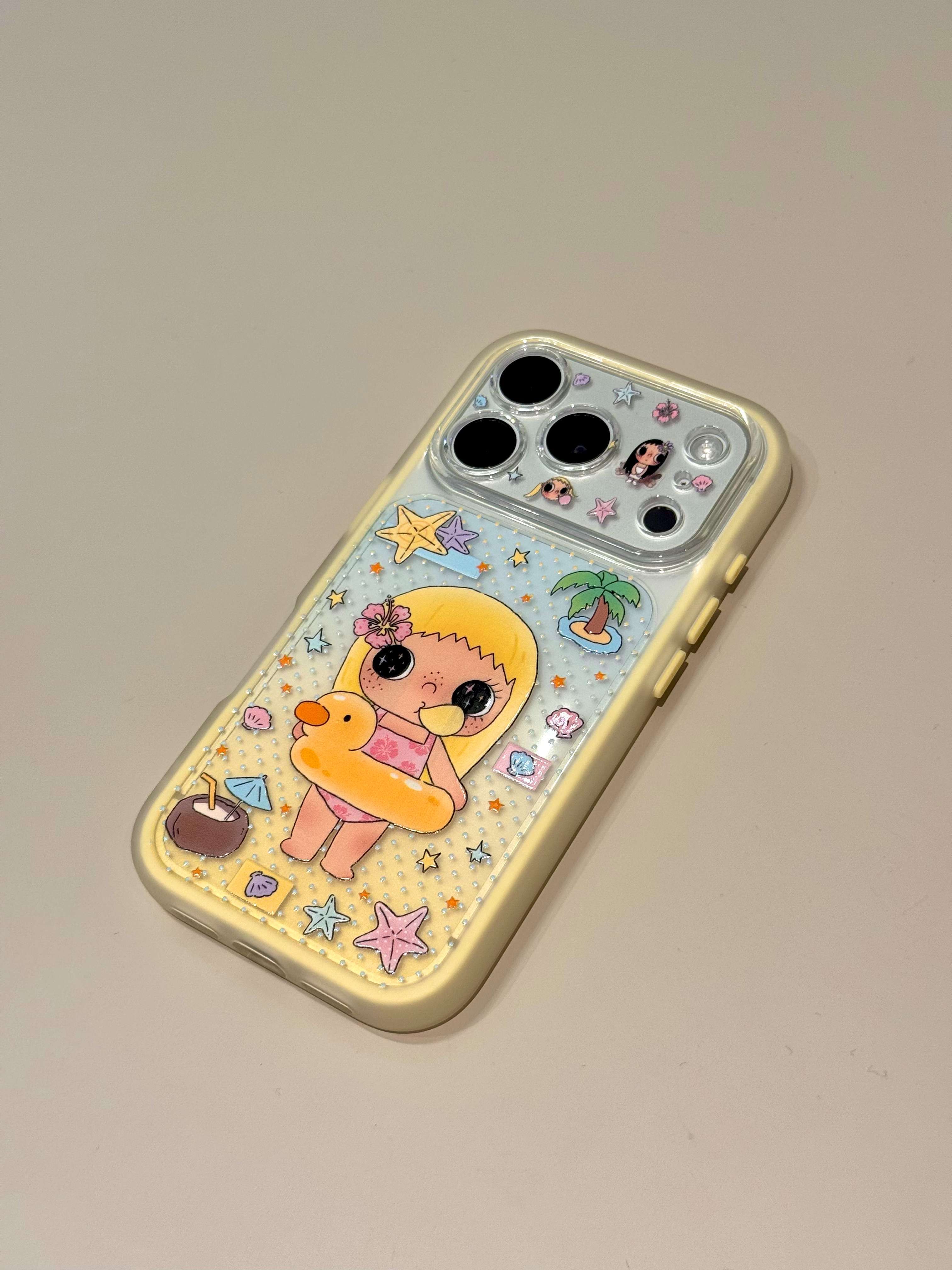 西多士萌趣游泳圈吹泡泡小玉二合一适用于iphone17promax苹果16手机壳15