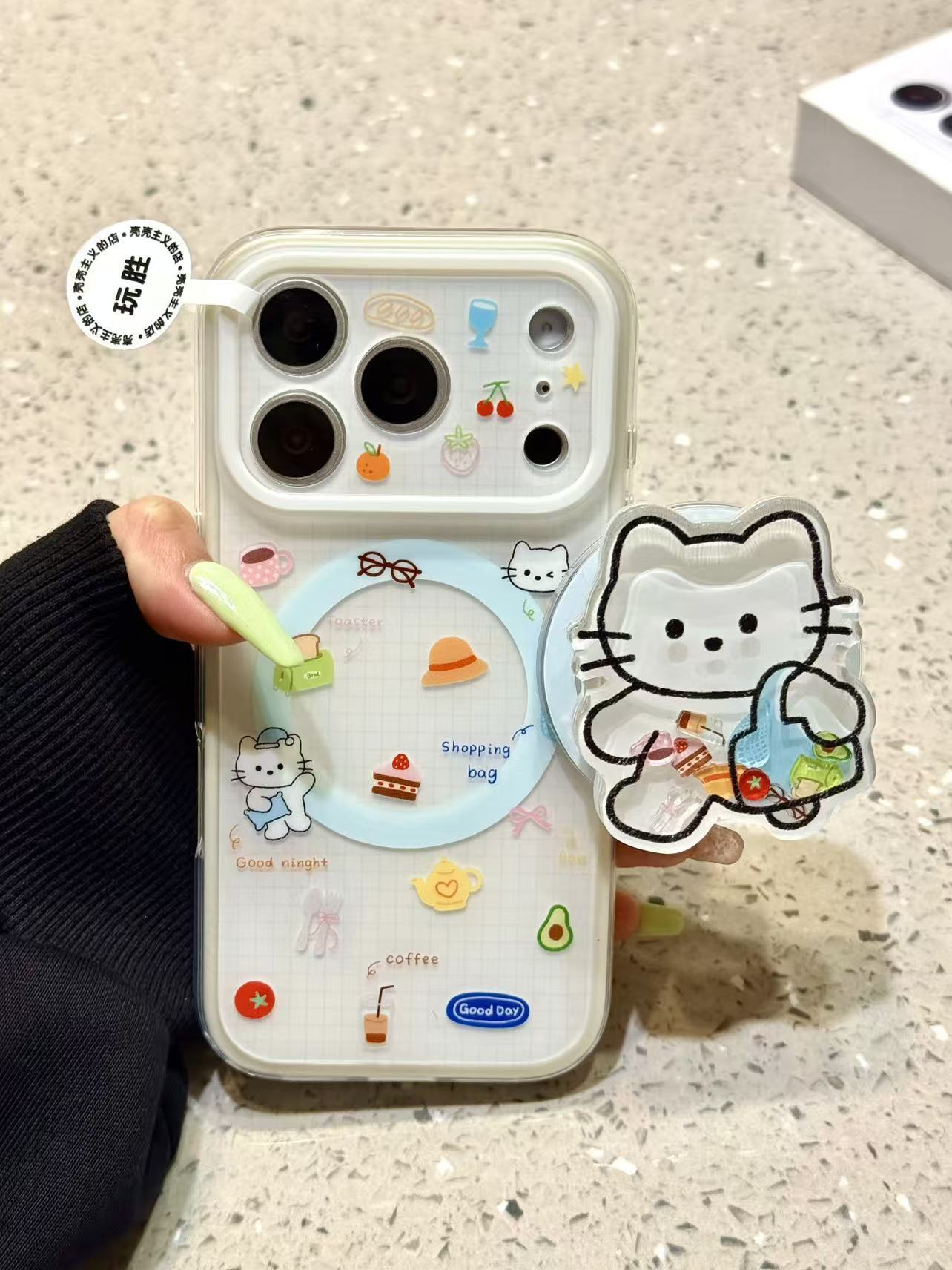 西多士磁吸二合一蓝睡帽小猫草帽适用苹果17promax手机壳16iphone15