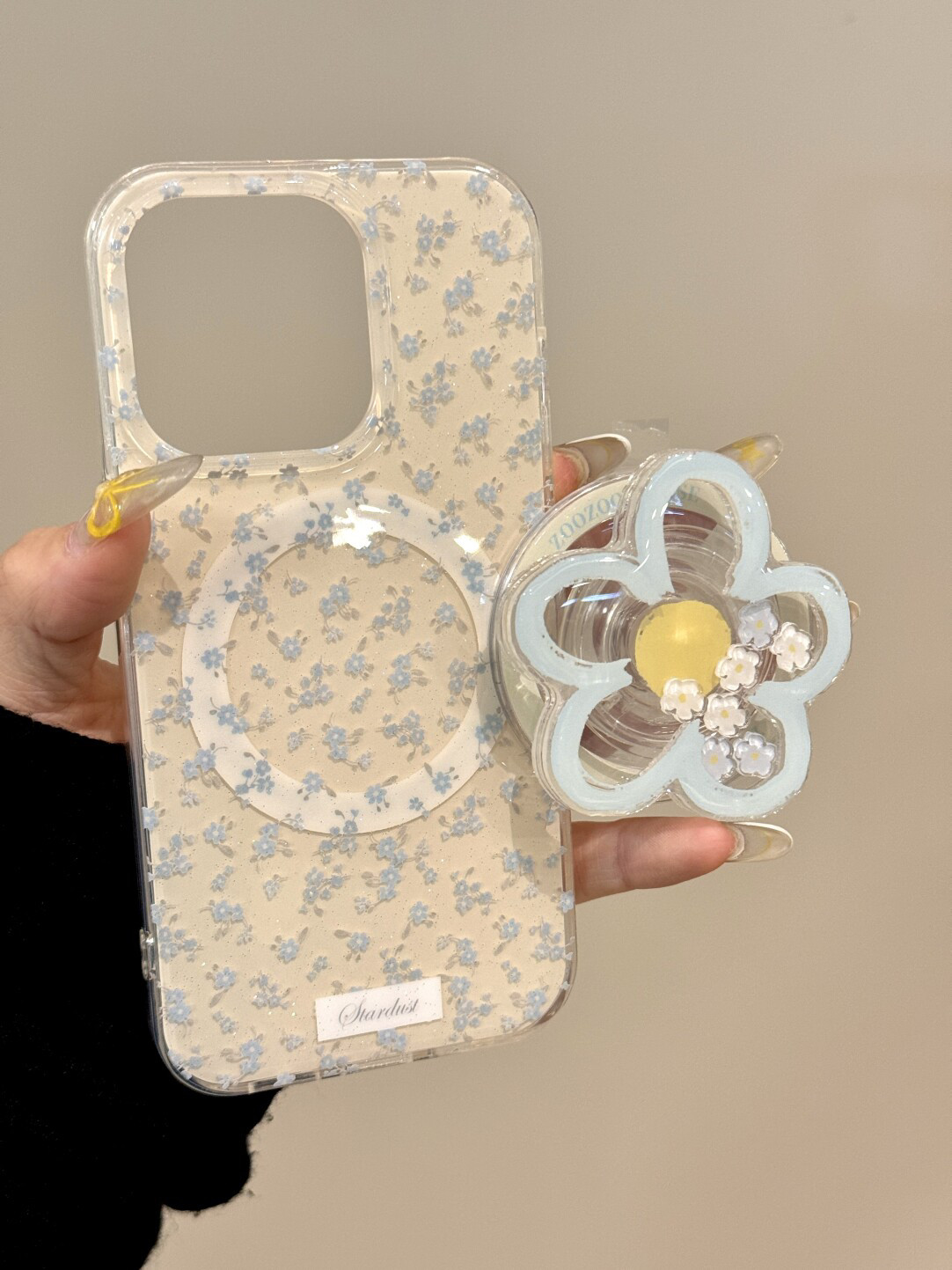 西多士满屏蓝色碎花摇摇乐适用iphone16promax苹果15pro手机壳14磁吸13