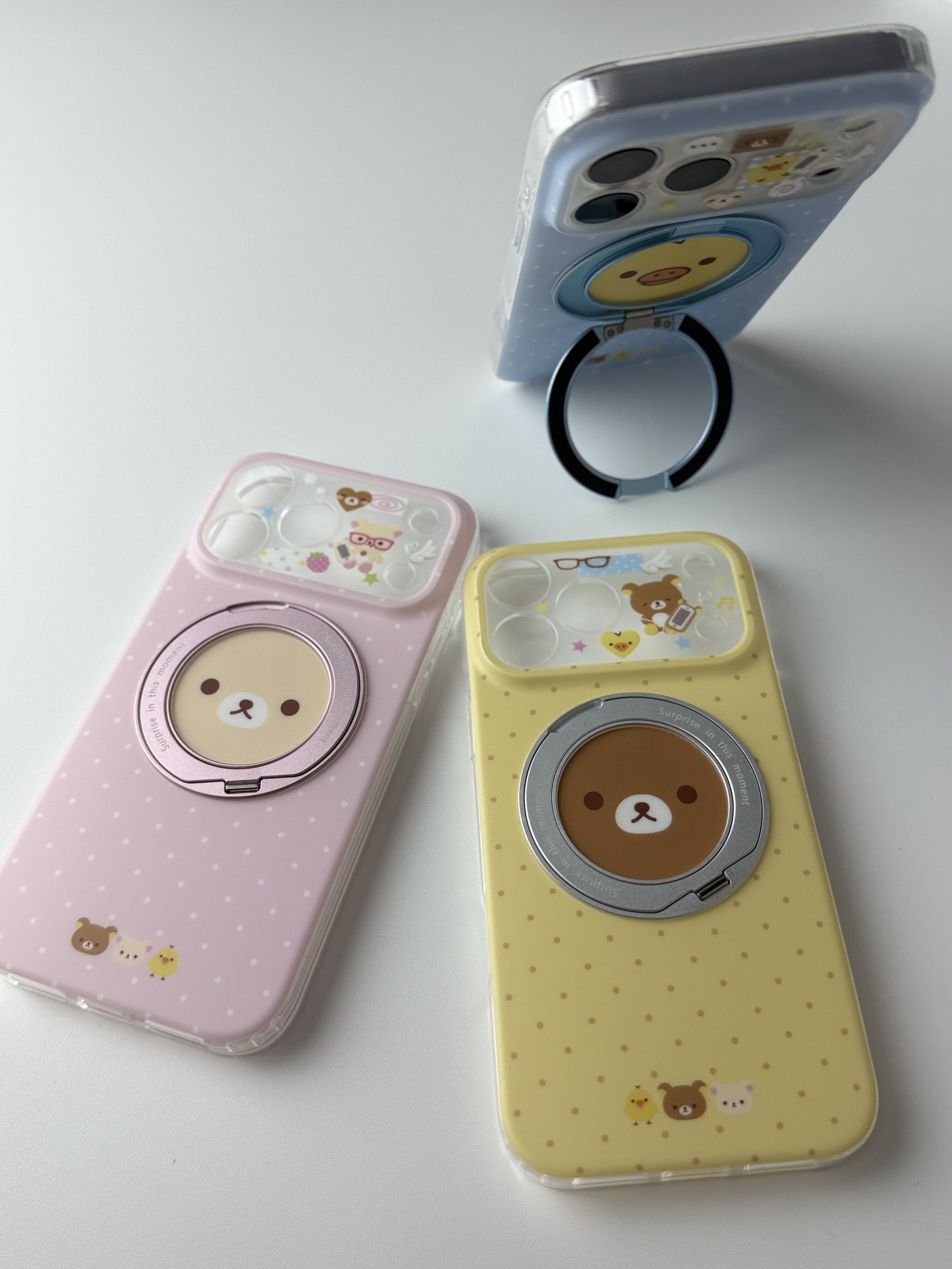 西多士韩系ins波点轻松熊小鸡手机壳适用iPhone18 18ProMax 可旋转指环磁吸支架少女软壳防摔保护套
