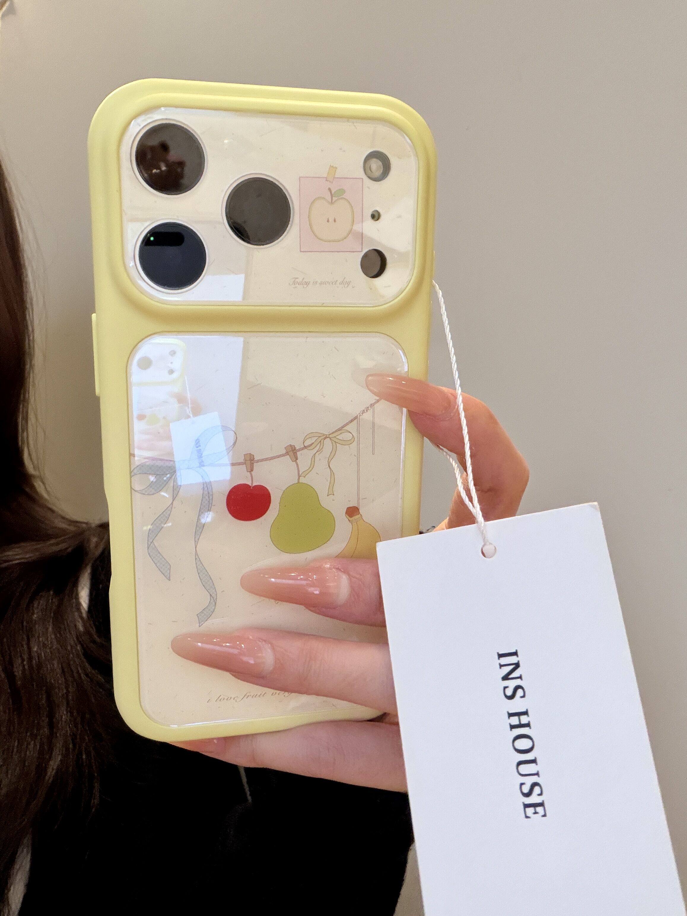 西多士小清新简约蝴蝶结夹子水果适用于iphone17promax苹果16p手机壳15p