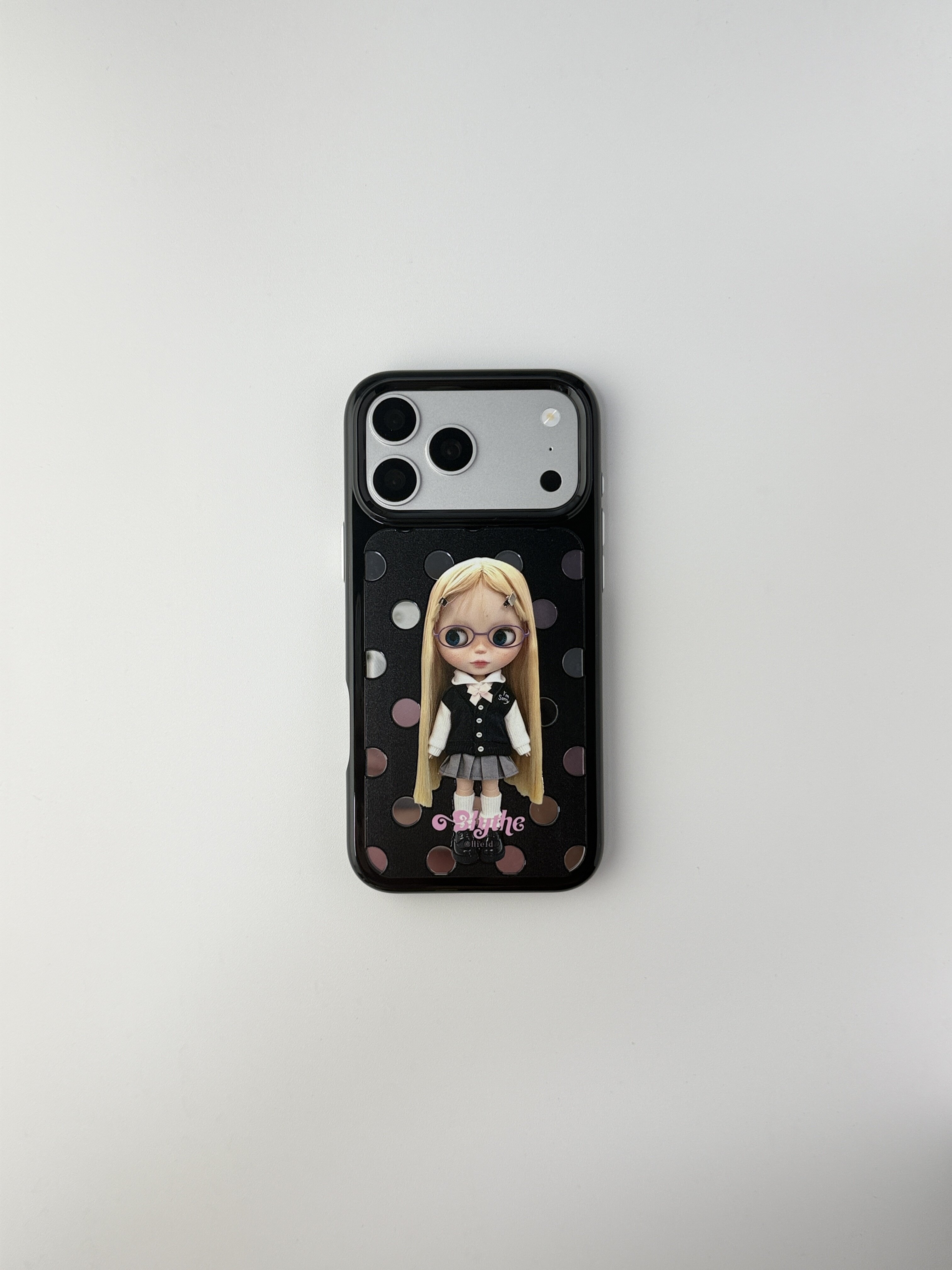 西多士日韩卡通波点芭比娃娃适用苹果17手机壳iphone17ProMax新款大孔16pro15创意16promax软胶保护套