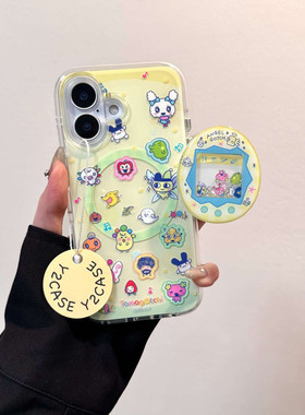 西多士磁吸壳卡通可爱拓麻歌子电池宠物IMD手机壳适用iPhone16promax摇摇乐支架15/14