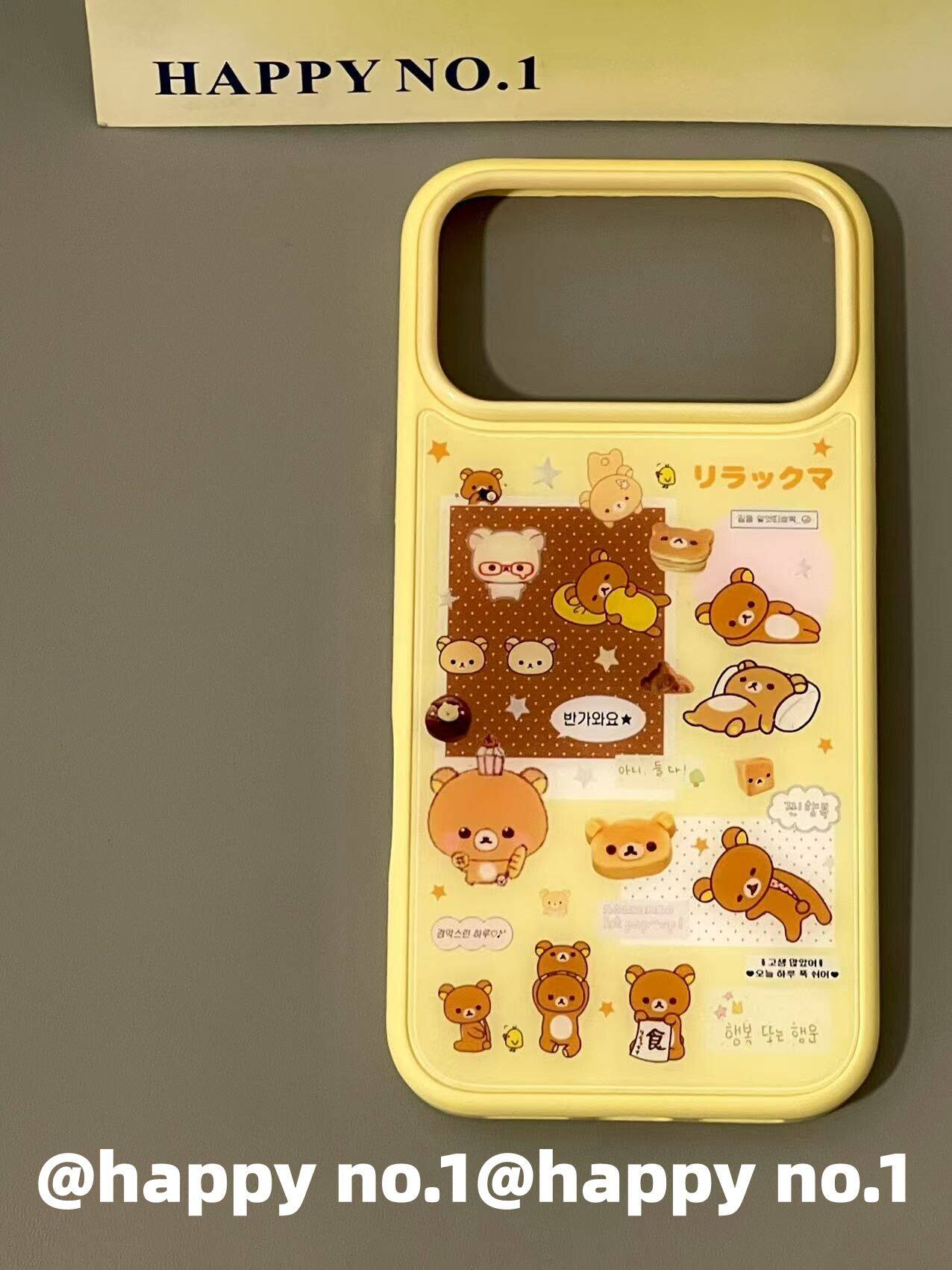 西多士古早黄色日文波点轻松熊适用苹果iPhone手机壳防摔双层16防摔防水