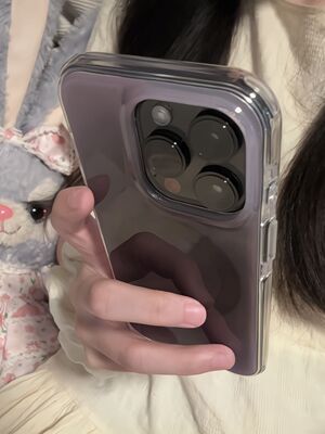 西多士暗紫晕染镜面心支架适用苹果17promax手机壳iphone16151413磁吸