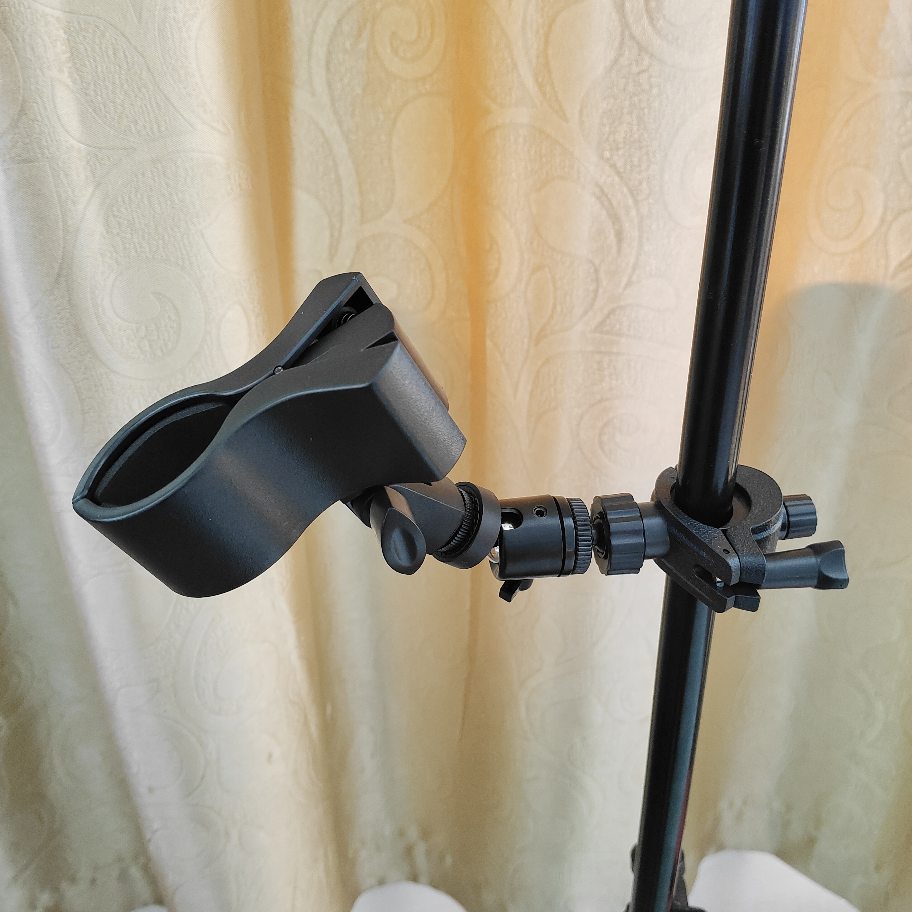 麦克风加大号话筒夹子手机支架扩展增位夹头配件360度调节弹簧夹