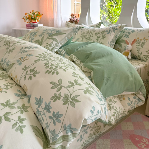 纯棉田园风四件套全棉小清新套件