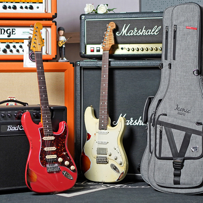 Iconic美产手工做旧套色电吉他