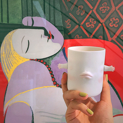 LIUXINYU｜原创手工nono陶瓷杯｜胳膊吸铁可转动更换｜生日礼物 - 封面