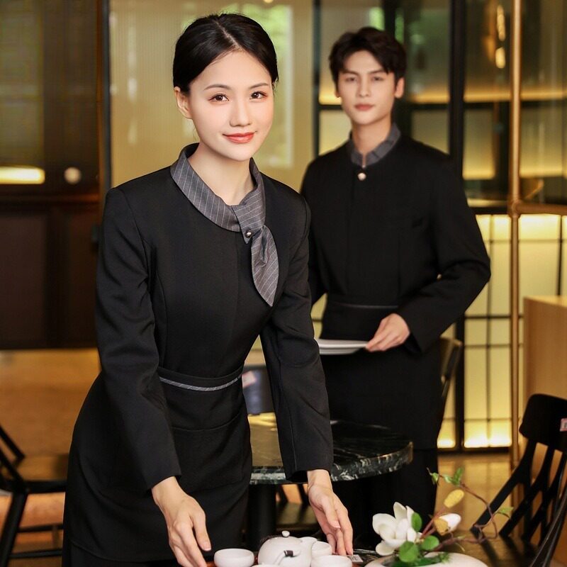 中式服务员工作服女餐饮饭店茶楼
