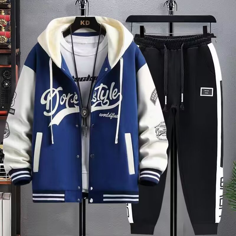 大码青少年春秋外套男潮流连帽