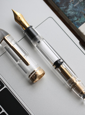 MAJOHN末匠P140大型透明示范钢笔8号40笔尖硬橡胶笔舌铜活塞吸墨