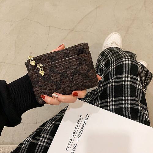 钱包拉链零钱包便携几何图案钱夹