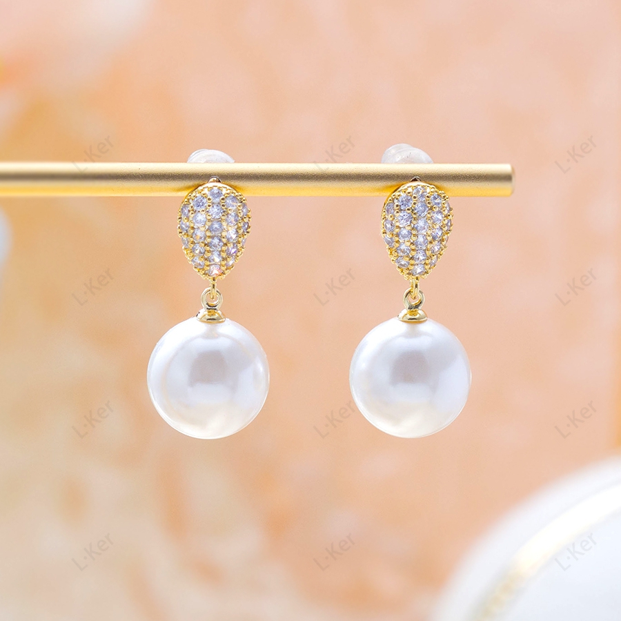 2025新品珠光宝气圆形珍珠耳钉