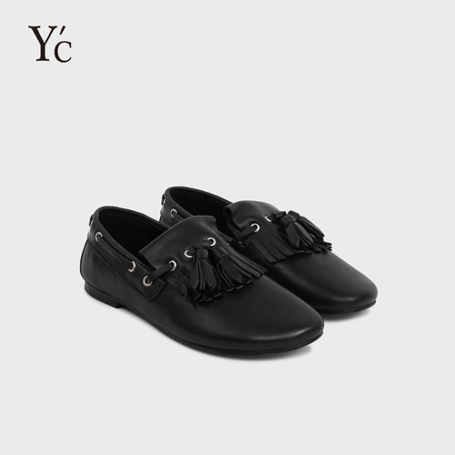 YC流苏圆头乐福鞋女通勤一脚蹬
